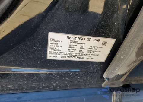 2020 Tesla Model X from USA, damaged, VIN 5YJXCDE28LF284913